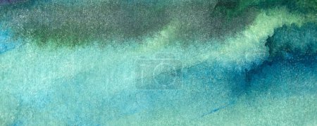 Téléchargez les photos : Bleu vert abstrait aquarelle macro texture fond - en image libre de droit