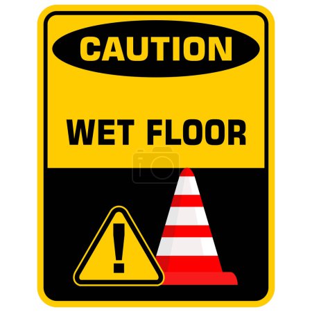 Caution, Wet Floor, sticker vector
