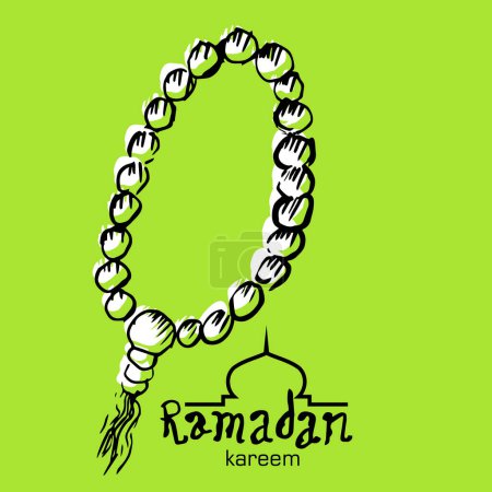 Foto de Ramadan Kareem, Ilustración islámica de Tasbih Dhikr - Imagen libre de derechos