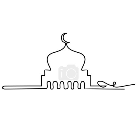Moschee eine durchgehende Linienzeichnung