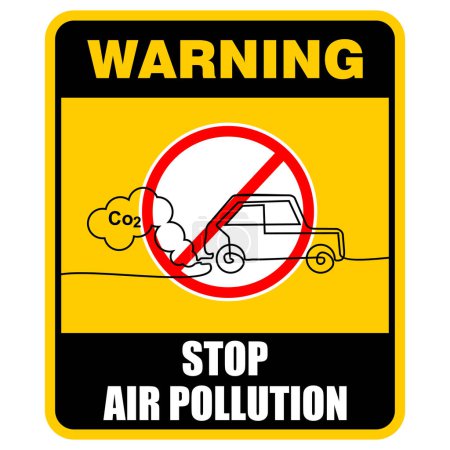 Stoppt Luftverschmutzung, ein Linienzeichnungsvektor, Zeichenvektor
