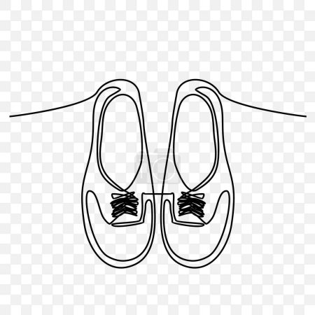 illustration of a pair of shoes, continuous one drawing