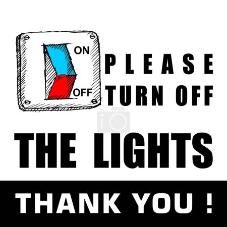 Bitte schalten Sie das Licht aus, danke, Informationsvektor