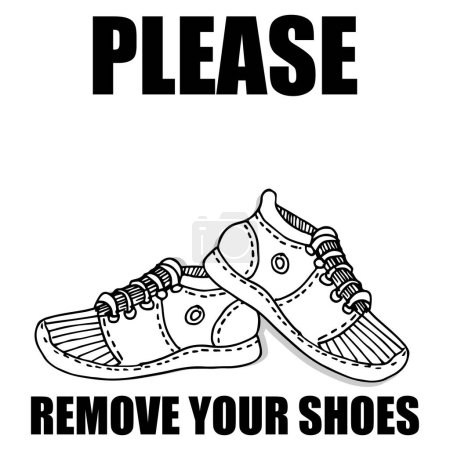Please, Remove your shoes, poster vector