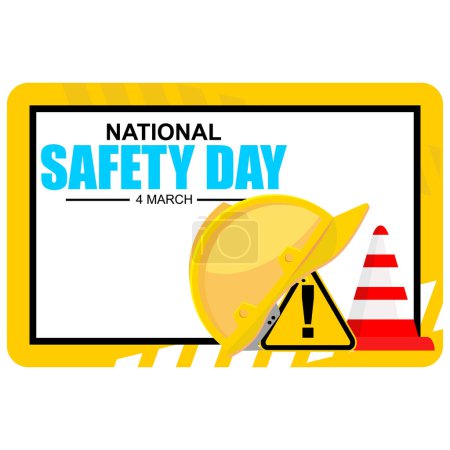 National Safety Day, 4 March, poster and banner