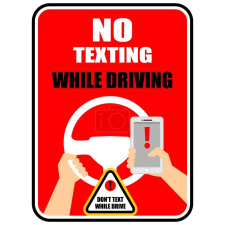 Pas de SMS pendant la conduite, signe vecteur