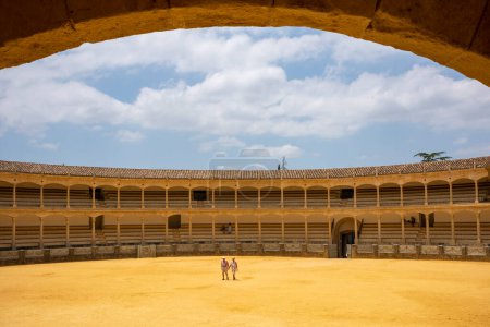 Photo for Ronda, Spain, June 27, 2018: The Plaza de Toros de Ronda is the first bullfighting ring built in 1779 and finished in 1785. Views of the arena. - Royalty Free Image