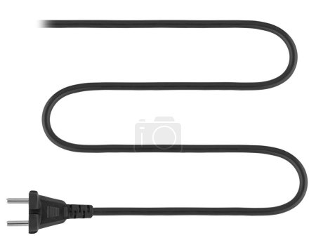 cable with a plug from the mains, isolated on a white background