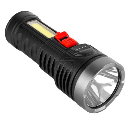 Téléchargez les photos : Lampe de poche LED portable fond blanc dans l'isolation - en image libre de droit