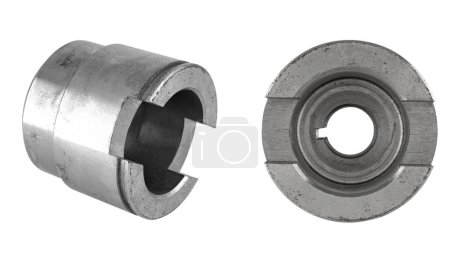 Socket, cylindrical metal part on white background in insulation