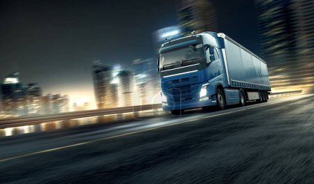 Photo for Truck with a highway on the road - Royalty Free Image