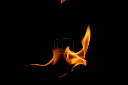 Téléchargez les photos : Flammes de feu sur fond noir - en image libre de droit