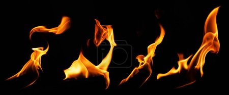 Photo for Fire flames on black background - Royalty Free Image