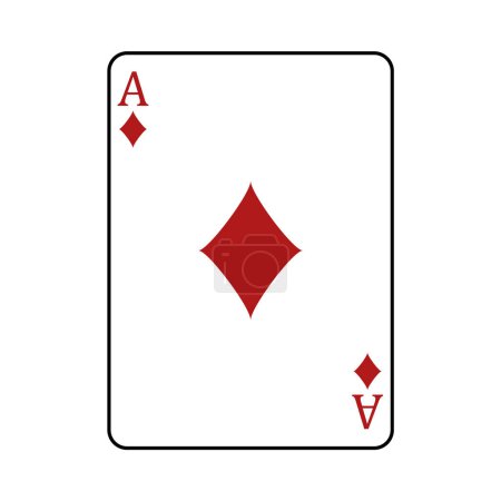 Foto de Ace of Diamonds playing card, vector illustration isolated on white background - Imagen libre de derechos