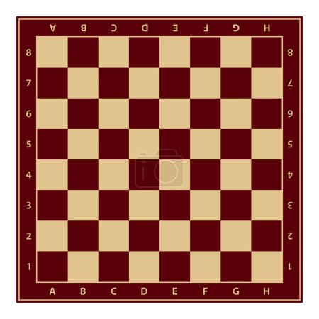 Ilustración de Tablero de ajedrez, ilustración vectorial de color aislado sobre fondo blanco - Imagen libre de derechos