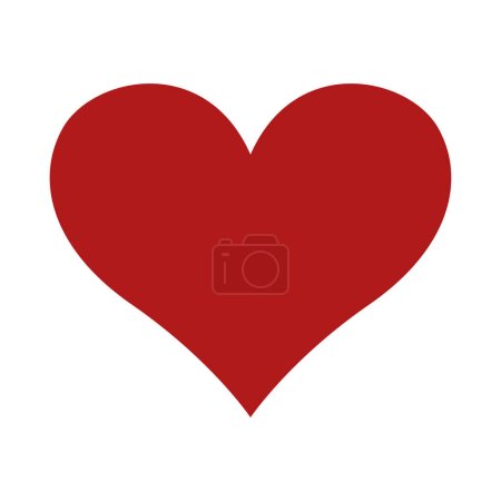 red heart shape symbol, vector illustration isolated on white background