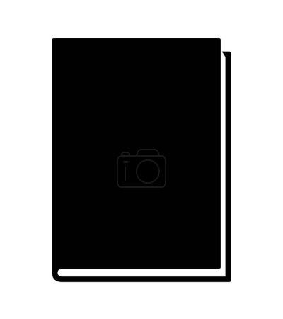 Foto de Book - black and white simple symbol of closed book, vector illustration isolated on white background - Imagen libre de derechos