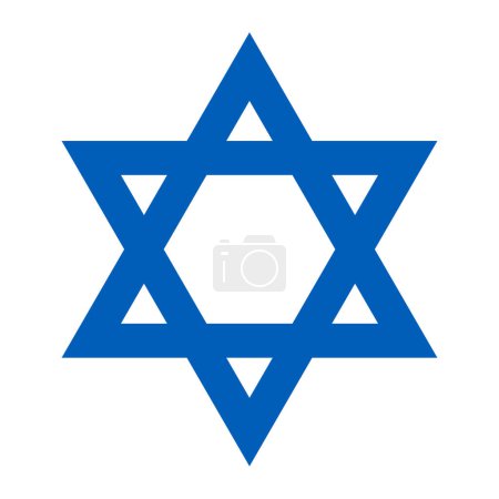 Illustration for Star of David - Jewish star shape symbol, vector illustration of hexagram isolated on white background - Royalty Free Image