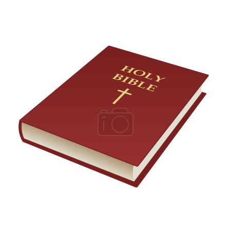 Heilige Bibel - geschlossene Buchvektorillustration isoliert auf weißem Hintergrund
