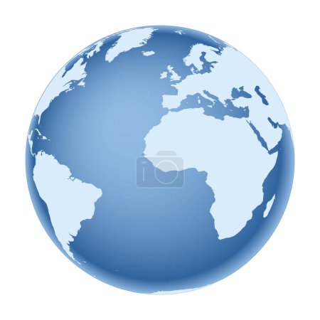 Foto de Globo terrestre - mapa del mundo con continentes en el planeta Tierra, ilustración vectorial sobre fondo blanco - Imagen libre de derechos