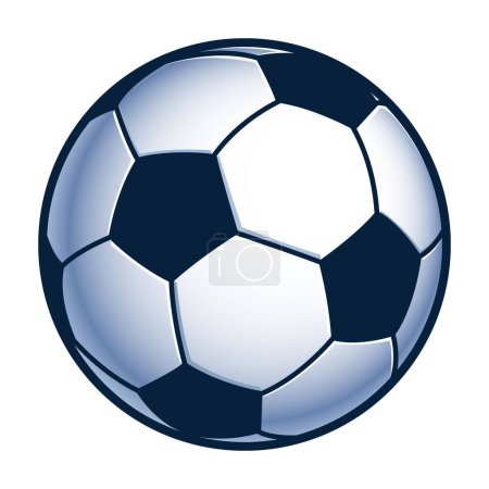 Téléchargez les illustrations : Ballon de football - illustration vectorielle couleur du ballon de football, isolé sur fond blanc - en licence libre de droit