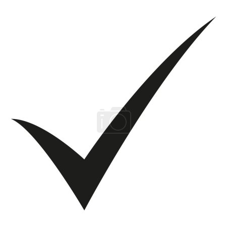 Foto de Signo OK símbolo, ilustración vectorial en blanco y negro del icono de la marca de verificación, aislado sobre fondo blanco - Imagen libre de derechos