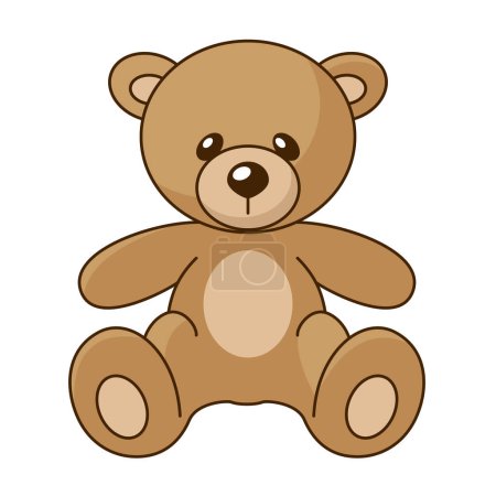 Illustration for Teddy bear, color vector cartoon illustration, isolated on white background - Royalty Free Image