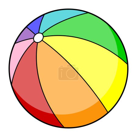 Foto de Bola de playa - ilustración vectorial de color de agua de verano bola de playa de aire en colores arco iris, aislado sobre fondo blanco - Imagen libre de derechos