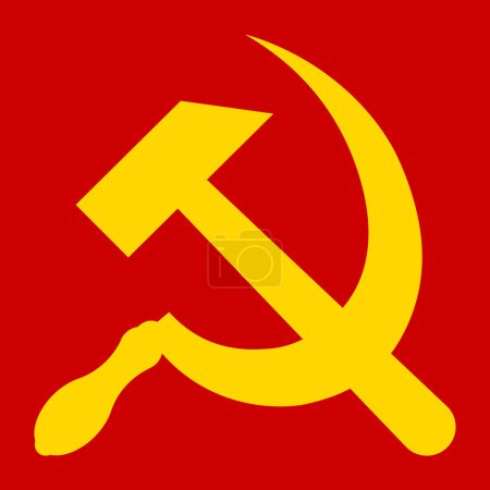 Ilustración de El martillo y la hoz símbolo de la Unión Soviética, vector de color - Imagen libre de derechos