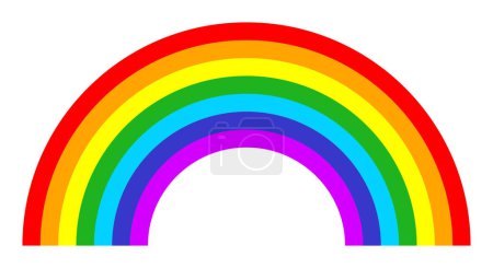 Rainbow, color vector simple illustration isolated on white background