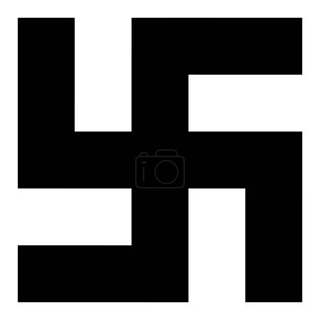 Illustration for Swastika symbol, black and white cross, vector - Royalty Free Image