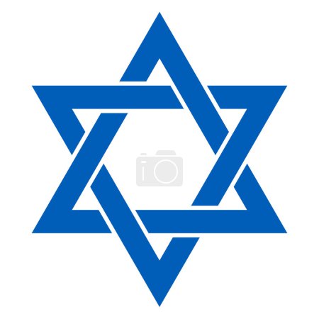 Illustration for Star of David - Jewish star shape symbol, vector illustration of hexagram isolated on white background - Royalty Free Image