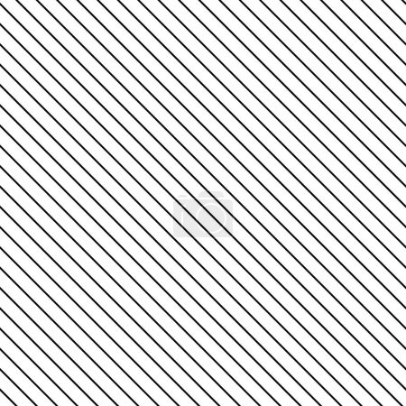 Illustration for Diagonal hatching pattern, black and white slanted lines - vector seamless repeatable texture background - Royalty Free Image