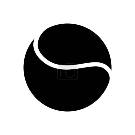 Foto de Pelota de tenis - ilustración de vectores en blanco y negro, aislado sobre fondo blanco - Imagen libre de derechos