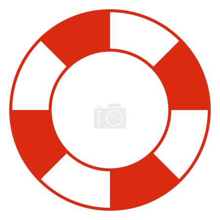 Ilustración de Ilustración de boya salvavidas, símbolo de vector de color forma de boya de anillo de cinturón de vida, fondo blanco - Imagen libre de derechos