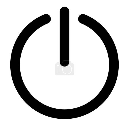 Power-Taste-Symbol, schwarz-weißer Vektor einfache Darstellung des Schaltersymbols, isoliert auf weißem Hintergrund