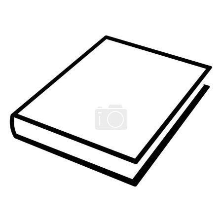 book - black and white simple symbol of closed book, vector illustration isolated on white background