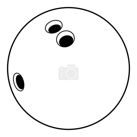 Bowling Ball - schwarz-weißer Vektor Silhouette Symbol Illustration, isoliert auf weißem Hintergrund