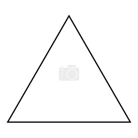 Gleichseitige Dreiecksform Symbol, schwarz-weiße Vektorsilhouette Illustration isoliert auf weißem Hintergrund