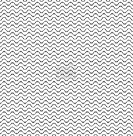wavy lines pattern, black and white horizontal smooth corrugated lines - vector seamless repeatable texture background