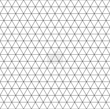 Illustration for Triangle - triangular pattern with equilateral triangles, black and white vector seamless repeatable texture background - Royalty Free Image