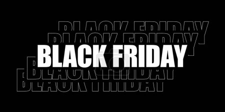 Black Friday. White text on a black background close up.