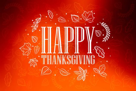Photo for Happy Thanksgiving greeting card with handdrawn text close up. - Royalty Free Image
