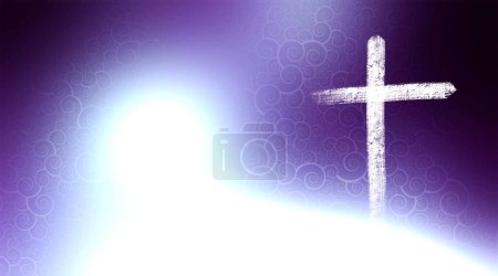 Photo for Religion concept. The cross is painted in watercolor close up. - Royalty Free Image