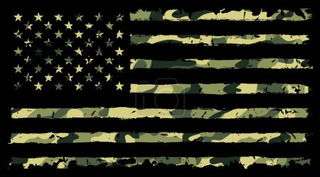 Drapeau des Etats-Unis avec la conception de camouflage