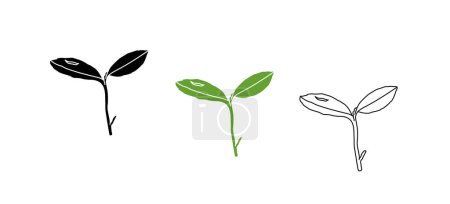 Téléchargez les illustrations : Creative icons leafs. Art nature symbol. Vector illustration. - en licence libre de droit