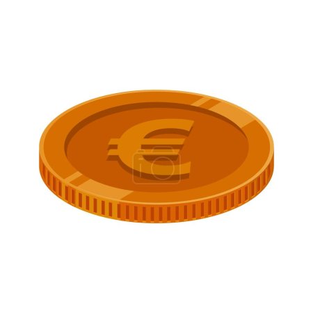 Ilustración de Moneda euro Vector de dinero de bronce - Imagen libre de derechos