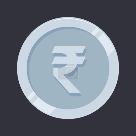 Illustration for Rupee Coin Silver India Money Tin Vector - Royalty Free Image