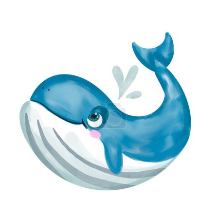 Kinder-Aquarell-Illustration eines Wals. Buchillustration. Hochwertige Illustration