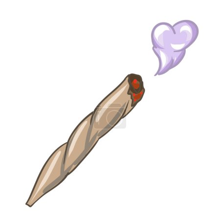 Ilustración de Una jamba de cannabis. un cigarrillo de marihuana. ilustración vectorial legalizar. Ilustración vectorial - Imagen libre de derechos
